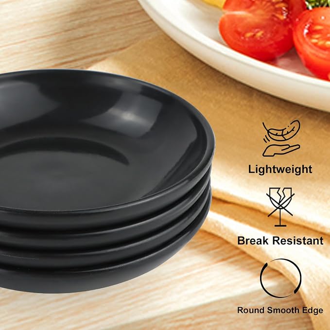 4 Inch Dipping Bowls 8 Pieces, Lightweight and Unbreakable Wheat Straw Plates - Image 3