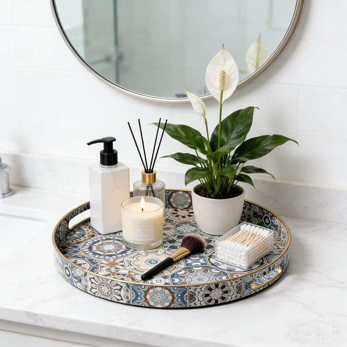 Round Serving Tray with Handles - Image 3