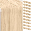 10 Pack Nude Cheesecloth Table Runner 35x120 Inch 10Ft Rustic Gauze Cheese by SuBleer