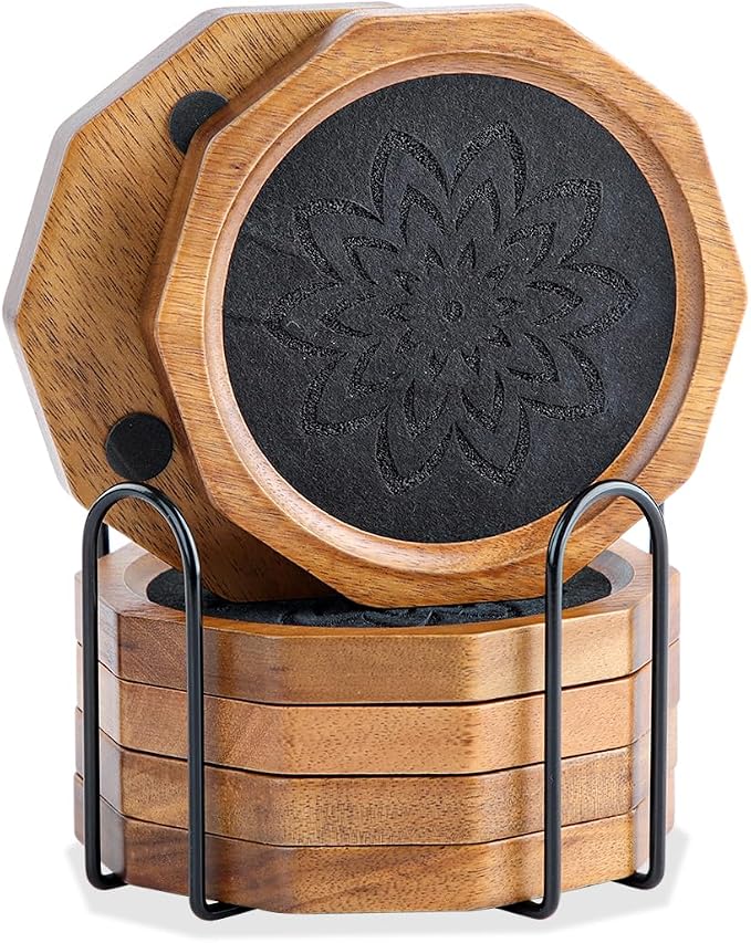 Wood Coasters for Drinks Absorbent by Unknown