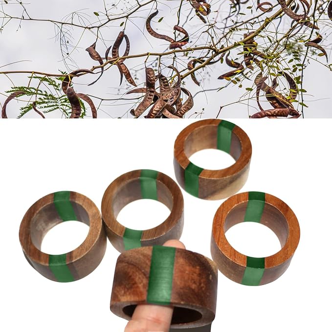 Wooden Napkin Rings Set of 8 for Dinning Table Decor - Image 4