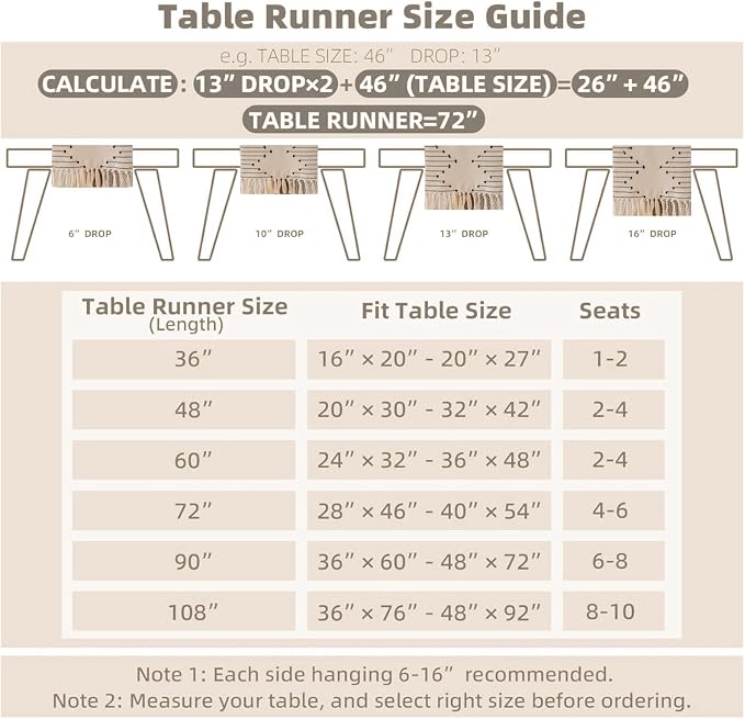 Joyfol Day Boho Table Runner, Farmhouse Stripe Cotton Table Runners - Image 6