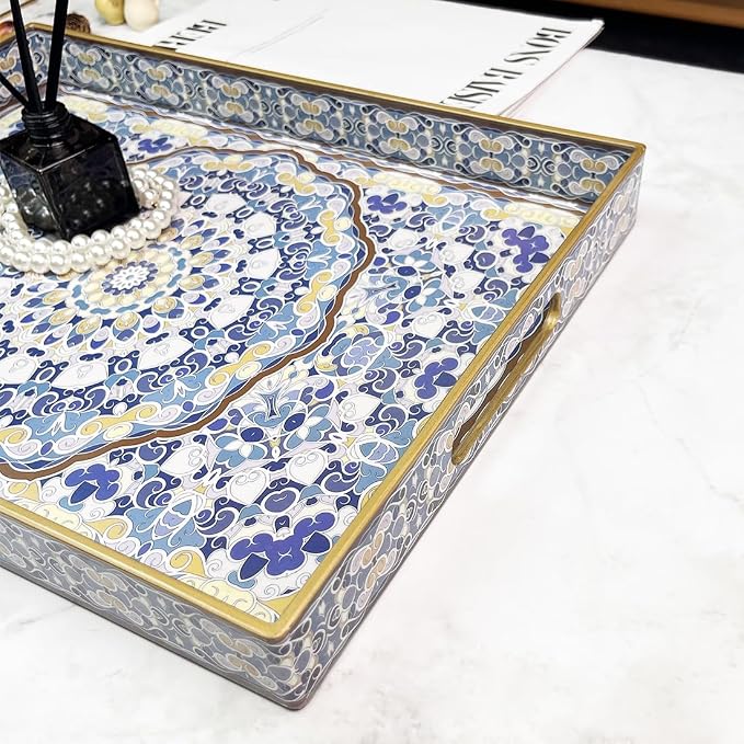 Blue Decorative Tray, Serving Tray - Image 7