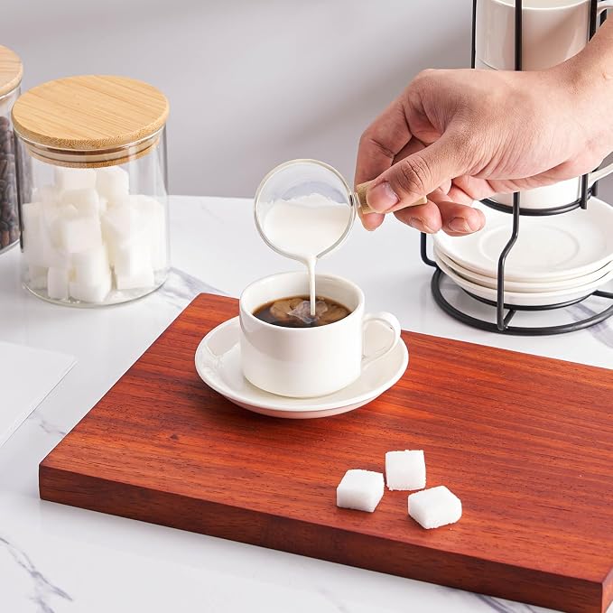 Cappuccino Cups Set of 4, 8oz Stackable Coffee Cups Set - Image 4
