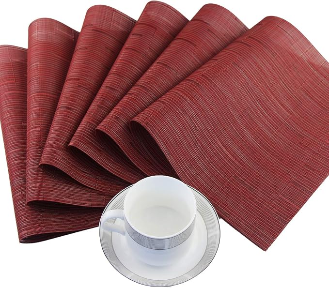 PIGCHCY Placemats Set of 12 Washable Durable Place Mats Vinyl Heat Resistant - Image 6