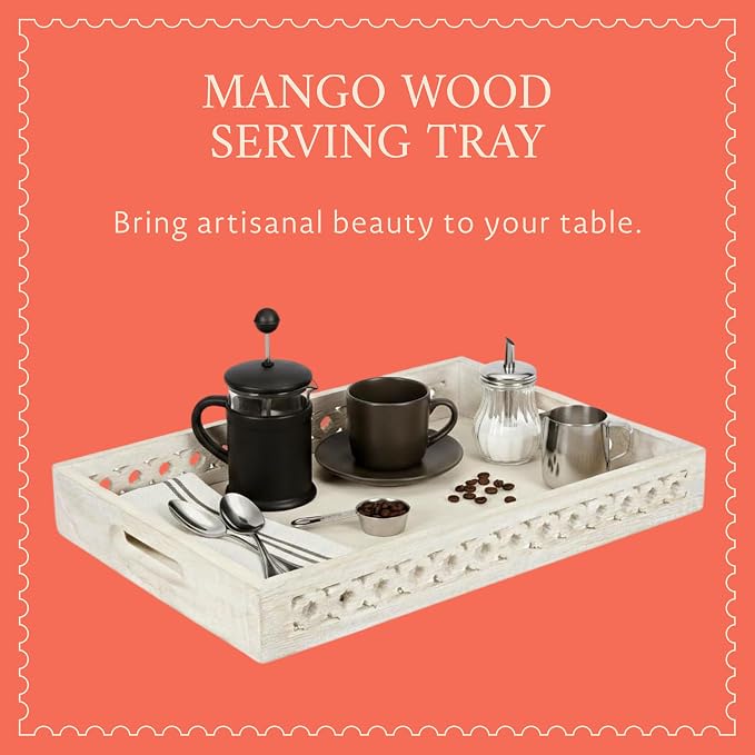 Trellis Mango Wood Serving Tray - Image 2