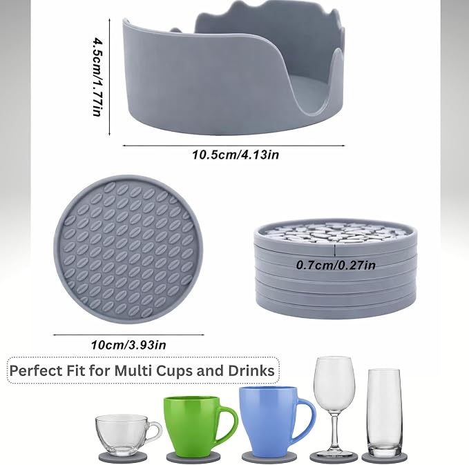 Soft, Shockproof & Safe – Unique 3‑Style Silicone Rubber Coasters Set - Image 3