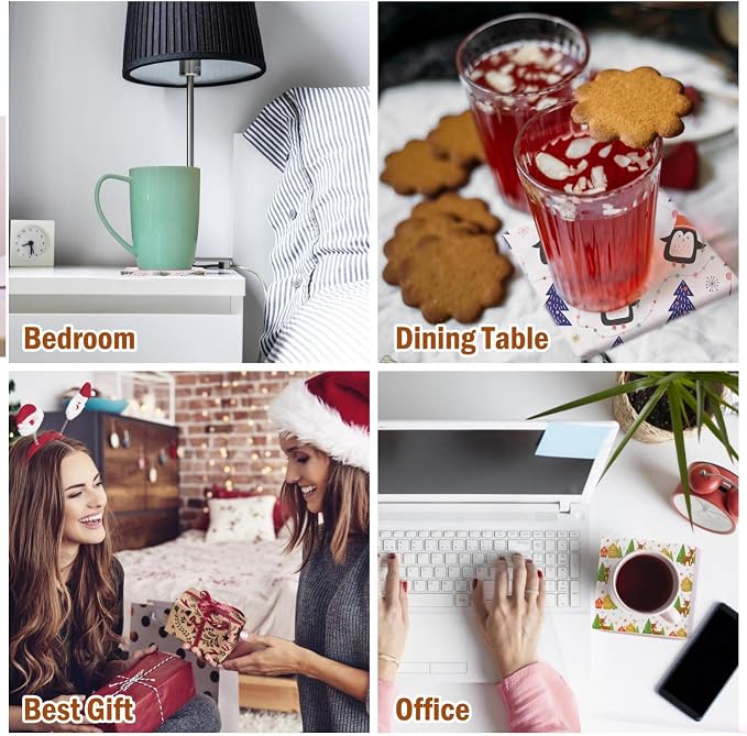 24 Pcs Ceramic Tiles for Crafts Ceramic Coasters for Crafts Blank White - Image 4