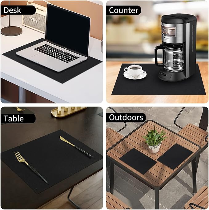 Faux Leather Heat Resistant Placemats 6 Packs, Waterproof Wipeable Dining PU - Image 9