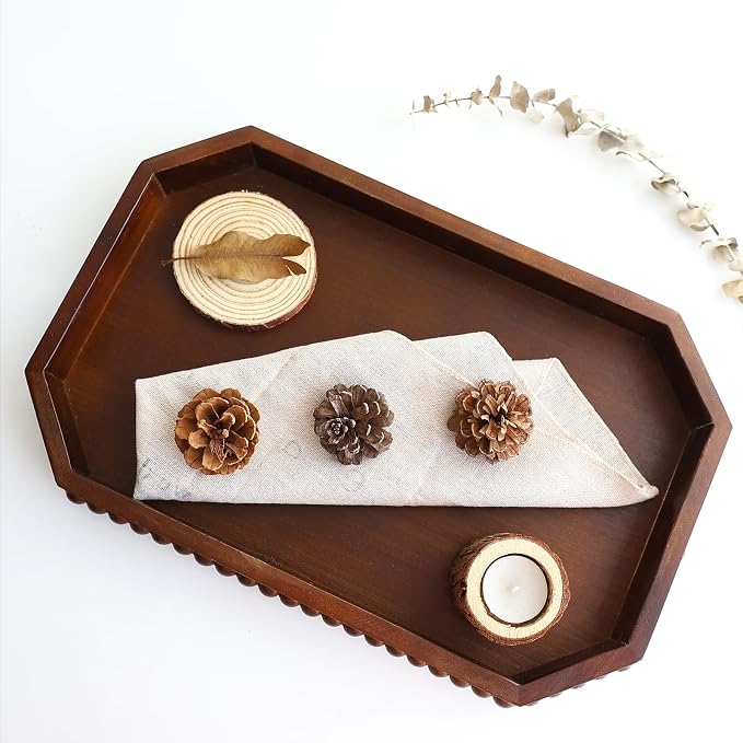 Hrastany Retro Brown Wood Serving Tray - Image 4