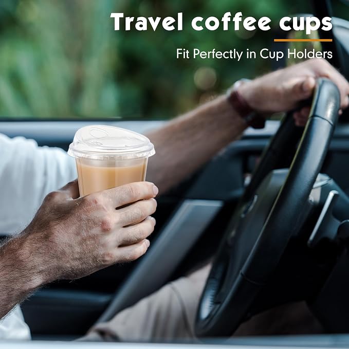 Ziliny 50 Sets Clear Plastic Coffee Cups - Image 4