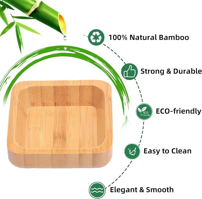 Snack Bowl Set, Small Bamboo Sauce Dish Dipping Bowls - Image 3