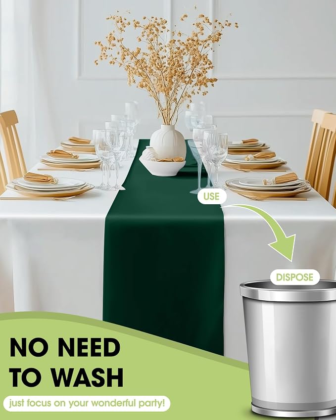 Pureegg Emerald Green Plastic Table Runners - Image 4