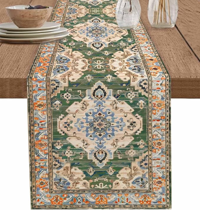 Boho Table Runners 108 Inches Long, Vintage Western Kitchen Dining Tables by Unknown