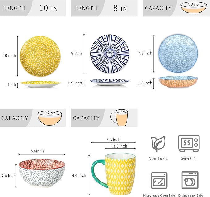 Selamica 30-Pieces Ceramic Dinnerware Sets - Image 3