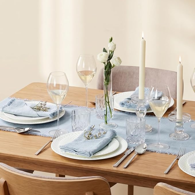 14 x 90 Inches Frayed Edge Table Runner, 270G Heavyweight Sand Washed Slub - Image 5