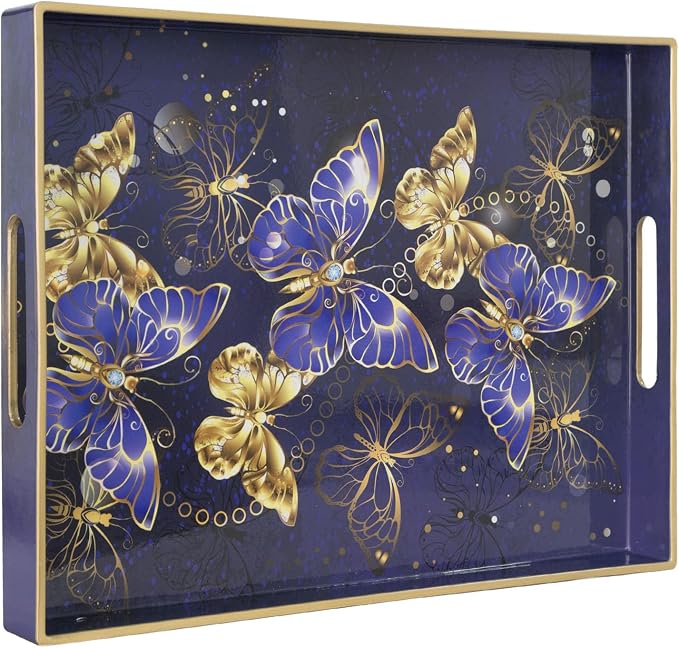 Bohemian Blue Serving Trays, Rectangular Serving Tray by MAONAME