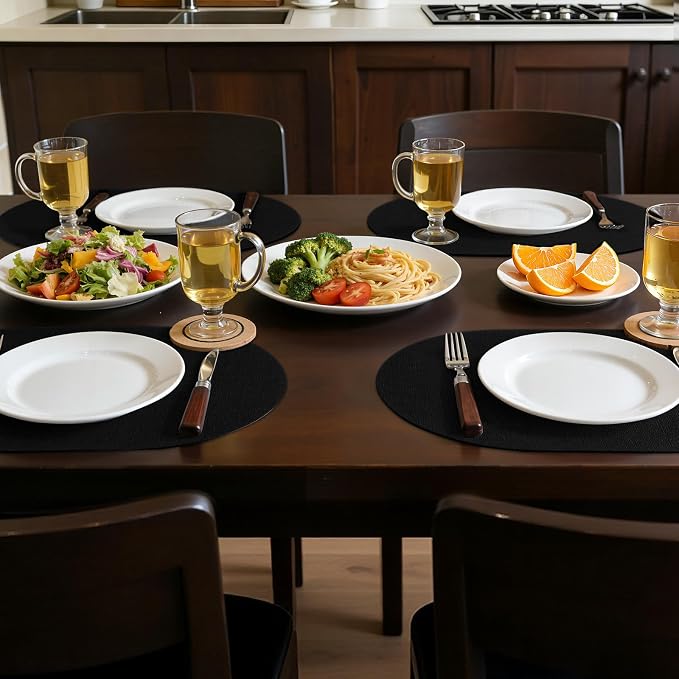 Placemats Set of 8, 11.8 x 17 Inch, Waterproof Wipeable Reversible PU Placemat - Image 2