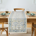 Indigo Floral Hand Block Print 100% Cotton Reusable Table Runner 16" X 90" by Ridhi