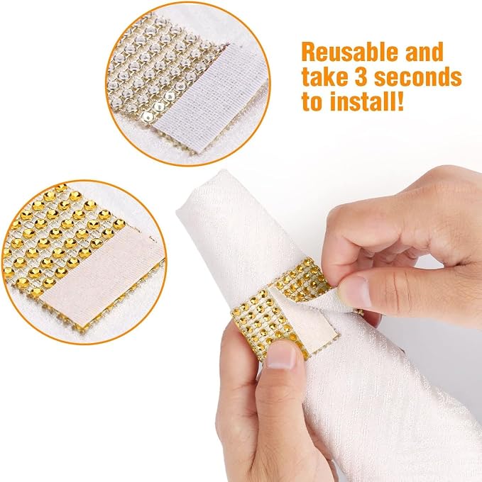 Gold Napkin Rings Set - Image 5