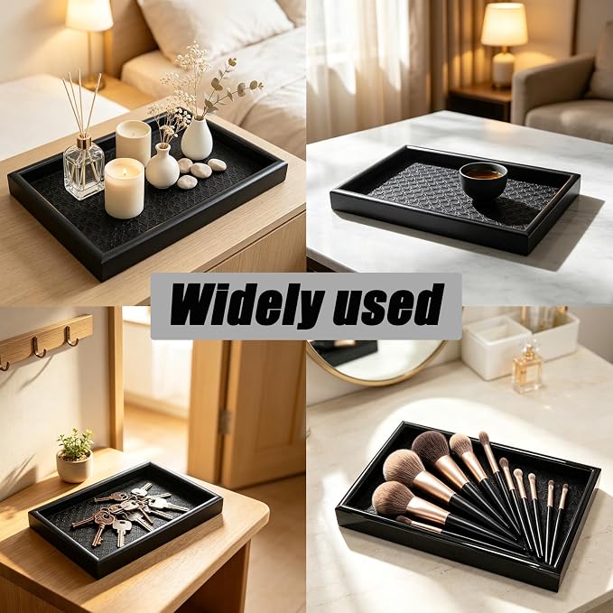 Valet Tray Leather Base Wooden Catchall Tray, EDC Organizer - Image 5