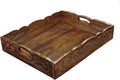 COTTON CRAFT Hand Carved Wooden Serving Tray by COTTONCRAFT