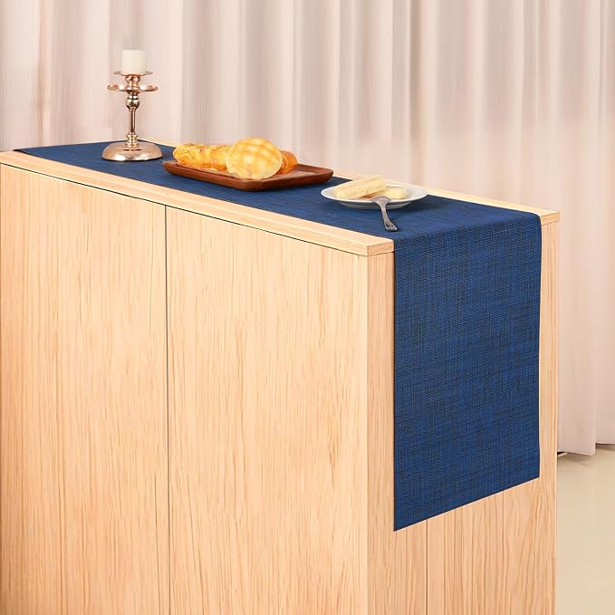 Table Runner 55 Inches Long, Vinyl Woven Heatproof Table Runners | Washable - Image 6