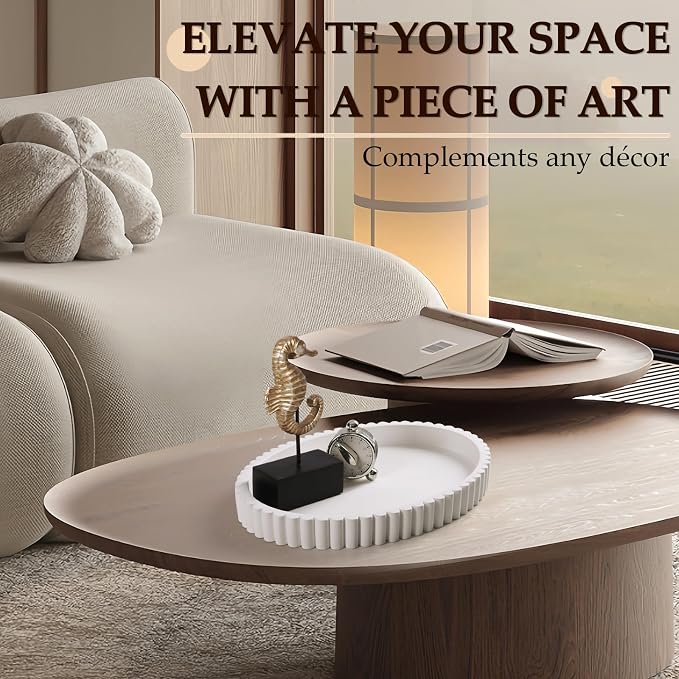 Oval Tray for Coffee Table Decor, Solid Concrete, Aesthetic Home Decor - Image 6