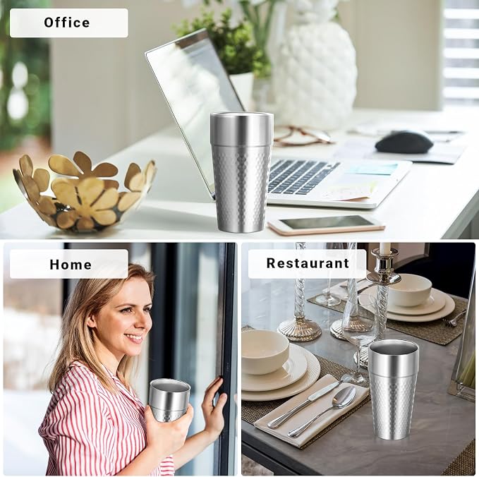 Stainless Cups, 19 oz Double Wall Insulated Tumbler, 4 Pack Unbreakable - Image 6