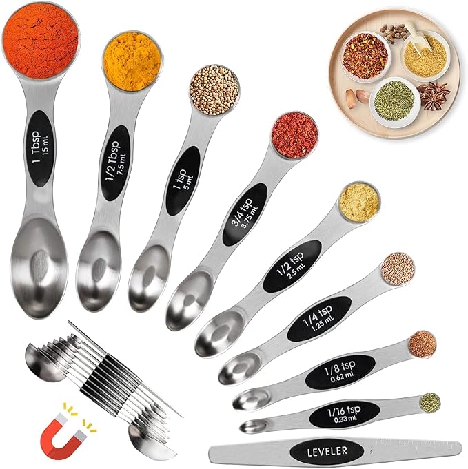 19-Pc Magnetic Measuring Cups and Spoons Set, - Image 2
