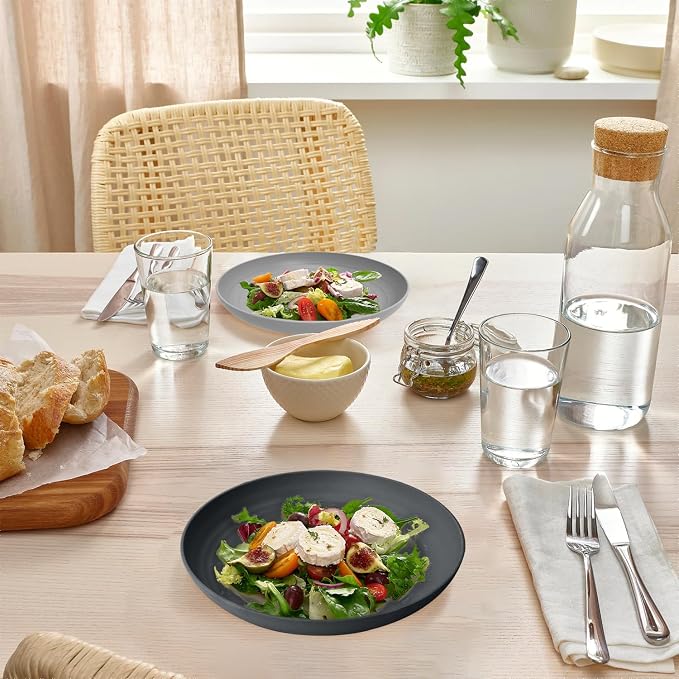 Premium Wheat Straw Dinner Plates, Reusable 8 PCS Unbreakable Plates 10 inch - Image 7