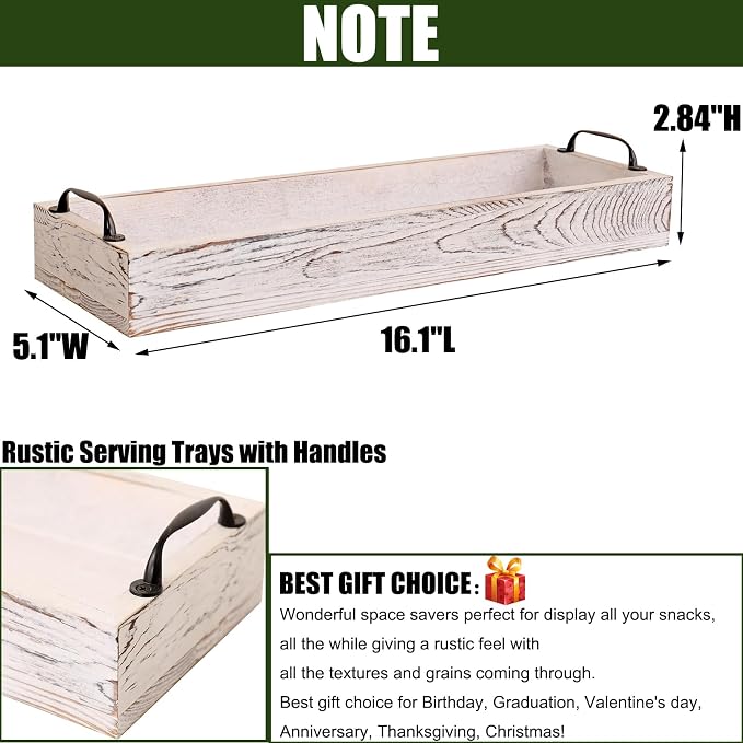 Rustic Wooden Serving Trays Rectangular - Image 4
