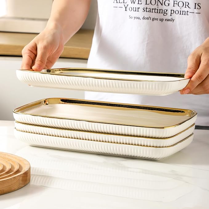LETAOTAO Serving Platters, Ceramic Serving Platters Set of 4, 12 Inch - Image 6