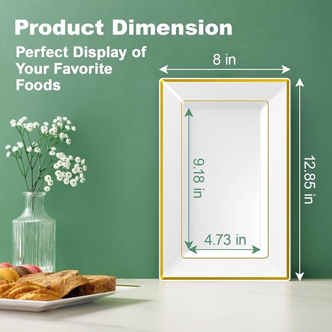 FOCUSLINE 8 PCS Plastic Serving Trays - Image 4
