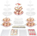 Pack of 11 NWK Cake Stand Set of Cupcake Stand, Tray & Table Cloth | Includes 3 by NWK