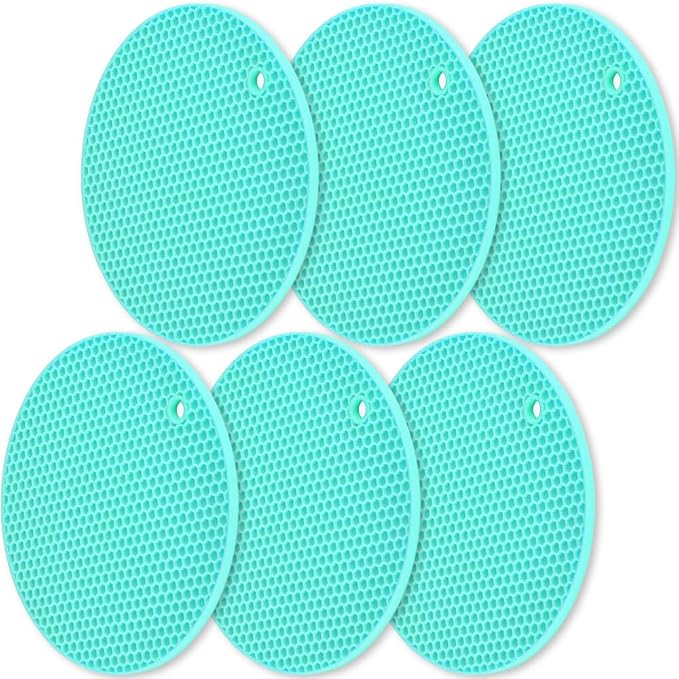 homEdge Silicone Trivets Mat, 6 Packs Multipurpose Non Slip Heat Resistant Pot by homEdge