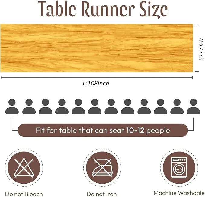 25 Pack Gold Polyester Gauze Table Runner, 17 x 108 Inch, Bohemian Style - Image 2