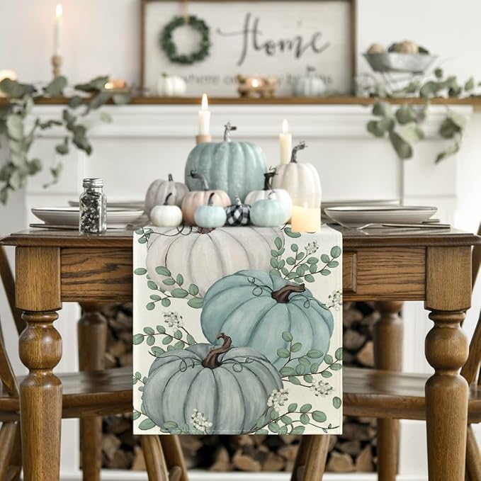 Artoid Mode 210 GSM Fall Table Runner 13x90 Inch Home Party Decor | Pumpkins - Image 2