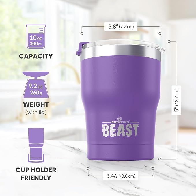 Beast 10 oz Tumbler Stainless Steel Vacuum Insulated Coffee Ice Cup Double Wall - Image 6