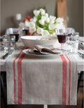 Solino Home 100% Pure Linen Table Runner, 14 x 90 in, French Stripe | Table by SolinoHome