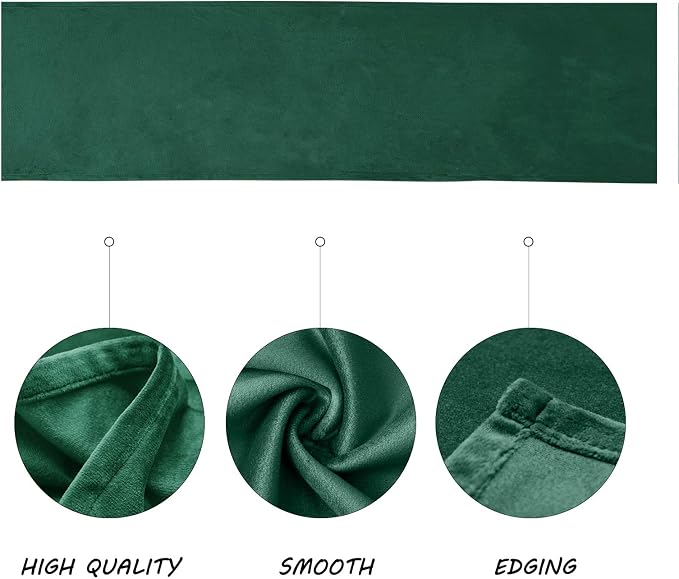 BALCONY & FALCON Table Runner Velvet Emerald Green 14"x71" | Elegant, Fall Decor - Image 2