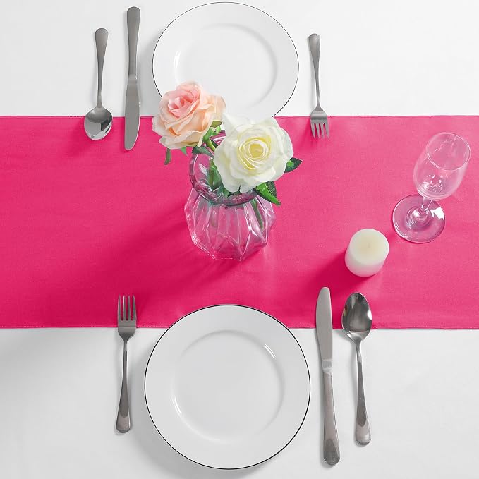Manyshofu Hot Pink Satin Table Runner 12x72 - Image 5