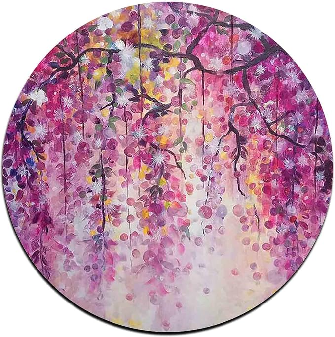 Colorful Watercolor Flowers Round Coaster Set of 4-Made of Recycled Rubber - Image 4