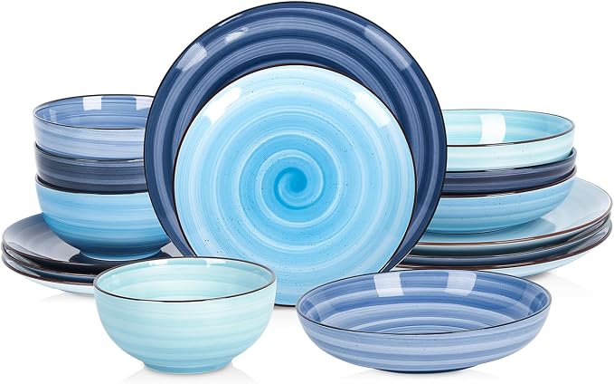 Selamica Ceramic 16-Pieces Dinnerware Set, Ceramic Dishes Set by Selamica