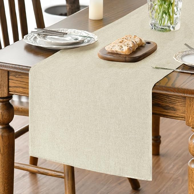 Artoid Mode Beige Table Runner, Seasonal Summer Fall Washable Kitchen Dining by ArtoidMode