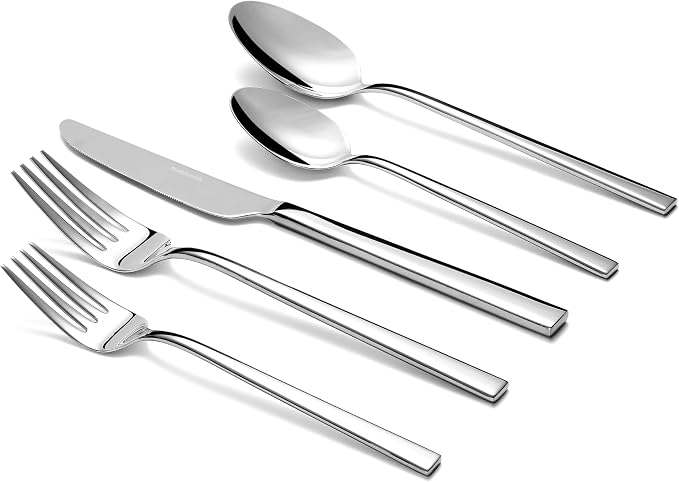 40-Piece Durable 18/10 Silverware Set, Stainless Steel Flatware | Dishwasher by Stahlsmith