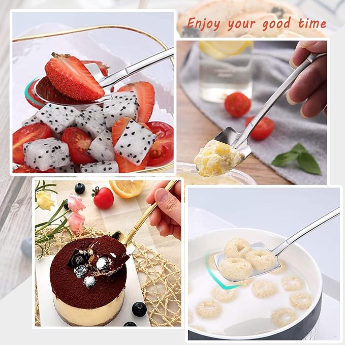 10Pcs Shovel Spoons Stainless Steel Spoon Reusable Dessert Spoons - Image 6