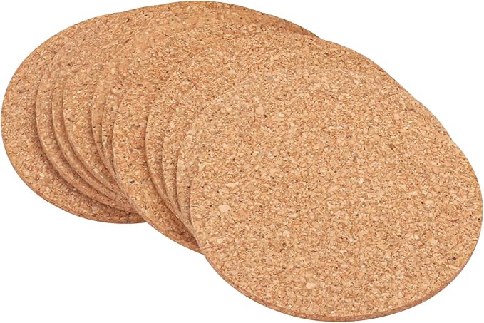180 Pack 3.5 Inch Round Cork Coasters, Cork Drink Coasters - Image 3