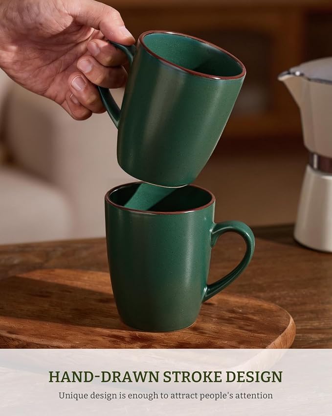 famiware Venus Coffee Mugs Set of 4, 13 oz Ceramic Stoneware Mug Cup Set | - Image 3
