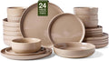 Famiware Milkyway 24-Piece Stoneware Plates and Bowls, Cinnamon Brown | by Famiware